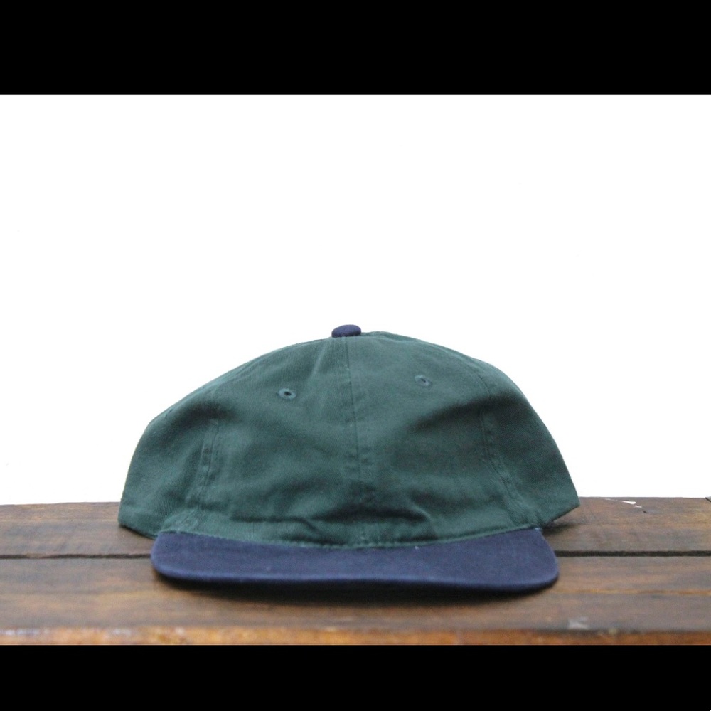 Vintage 90’s Blank Forest Green Navy Brim Hat